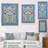 Blue Tiled marocain door III - Abstract Canvas Wall Art