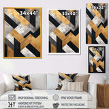 Black and gold Geometric tiles 5 - Abstract Canvas Wall Art