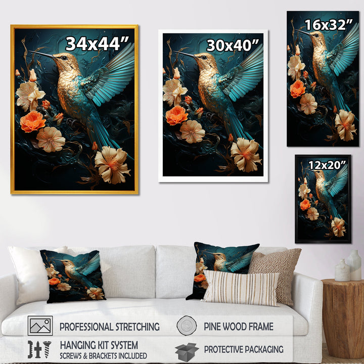 Blue Essence of Emerald Hummingbird - Hummingbird Wall Art Prints