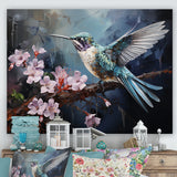 Pink Fluttering Emerald Hummingbird - Pink Hummingbird Wall Art