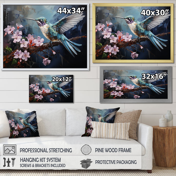Pink Fluttering Emerald Hummingbird - Pink Hummingbird Wall Art