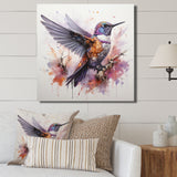 Purple Hummingbird Beauty - Hummingbird Framed Canvas Art
