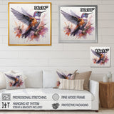 Purple Hummingbird Beauty - Hummingbird Framed Canvas Art