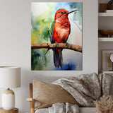 Red and green Radiant hummingbird Beauty - Hummingbird Large Canvas Wall Art