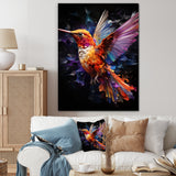 Orange and pink Radiant hummingbird Beauty - Hummingbird Bedroom Wall Art