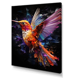 Orange and pink Radiant hummingbird Beauty - Hummingbird Bedroom Wall Art
