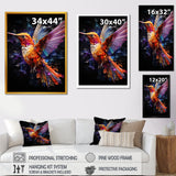 Orange and pink Radiant hummingbird Beauty - Hummingbird Bedroom Wall Art