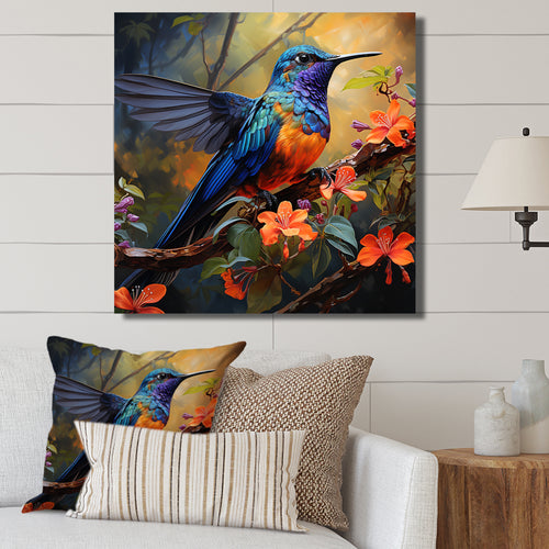 Blue Vigorous Vibrance Hummingbird - Hummingbird Wall Art Prints