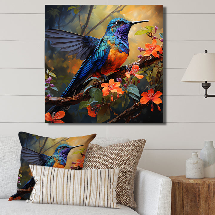 Blue Vigorous Vibrance Hummingbird - Hummingbird Wall Art Prints