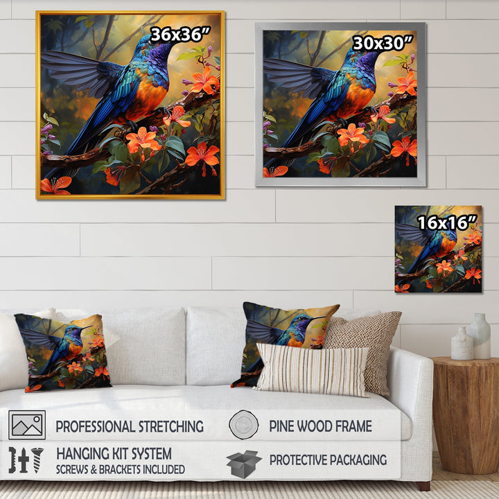 Blue Vigorous Vibrance Hummingbird - Hummingbird Wall Art Prints