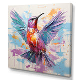 Blue and purple Vibrant hummingbird - Blue Hummingbird Wall Art