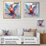 Blue and purple Vibrant hummingbird - Blue Hummingbird Wall Art