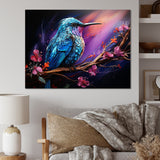 Blue Hummingbird floral twilight Wonder - Hummingbird Home Decor Art