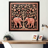 Indian Art Jaipur Elephants 3 - People Canvas Wall Art