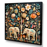 Indian Art Jaipur Elephants 4 - People Canvas Wall Art