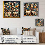 Indian Art Jaipur Elephants 4 - People Canvas Wall Art