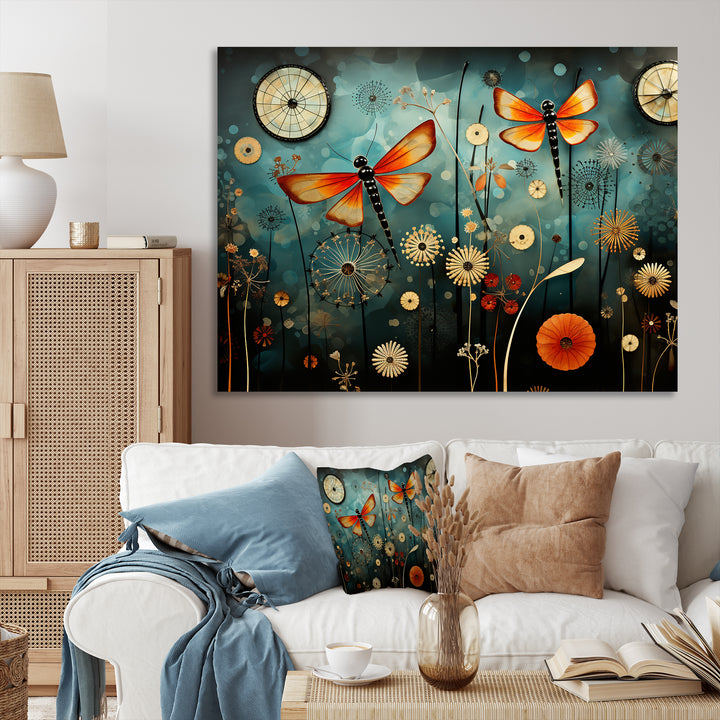 Dragonflies in the meadow - Insects &amp; Bugs Bedroom Wall Art