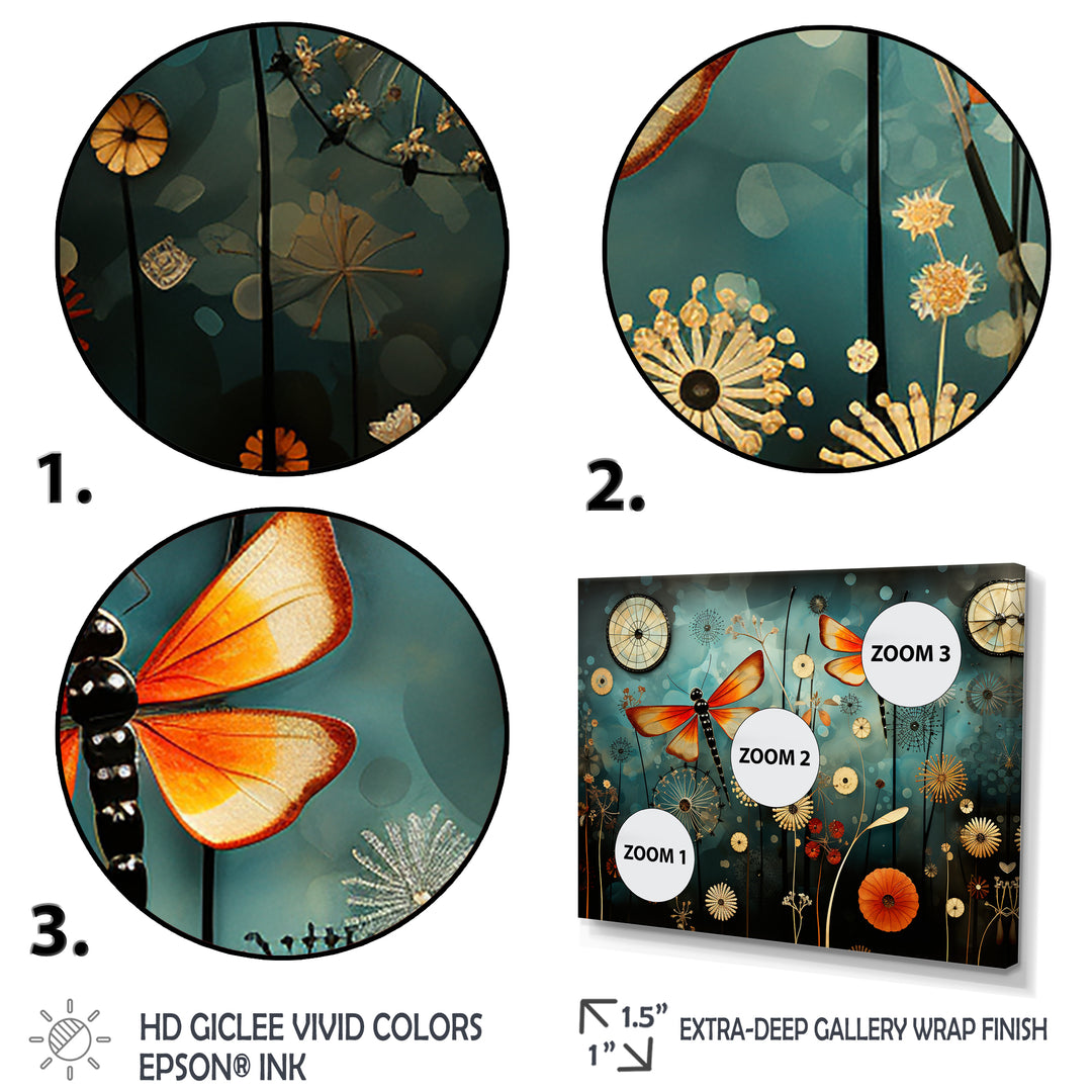 Dragonflies in the meadow - Insects &amp; Bugs Bedroom Wall Art