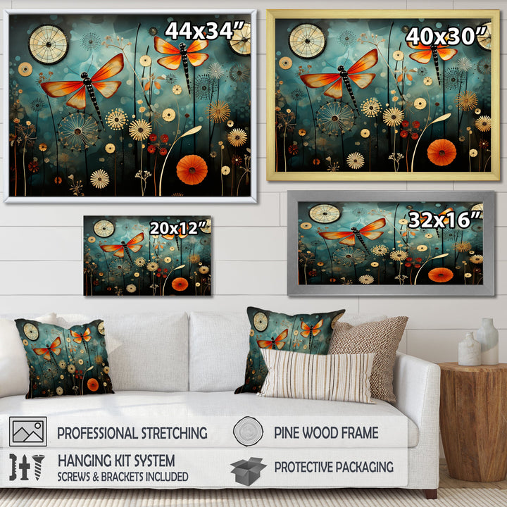 Dragonflies in the meadow - Insects &amp; Bugs Bedroom Wall Art