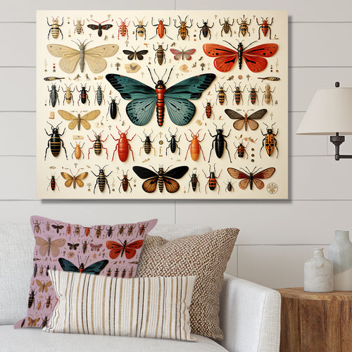 Orange and blue Insects and Bugs - Blue Insects & Bugs Wall Art