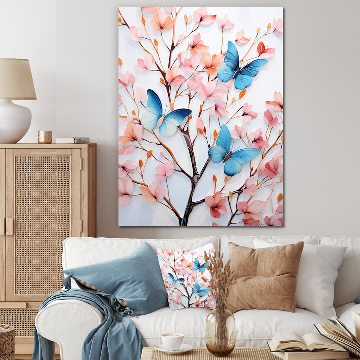 Charming spring Butterflies in pink and blue - Insects &amp; Bugs Wall Art Prints