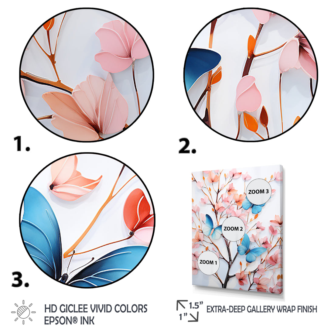 Charming spring Butterflies in pink and blue - Insects &amp; Bugs Wall Art Prints