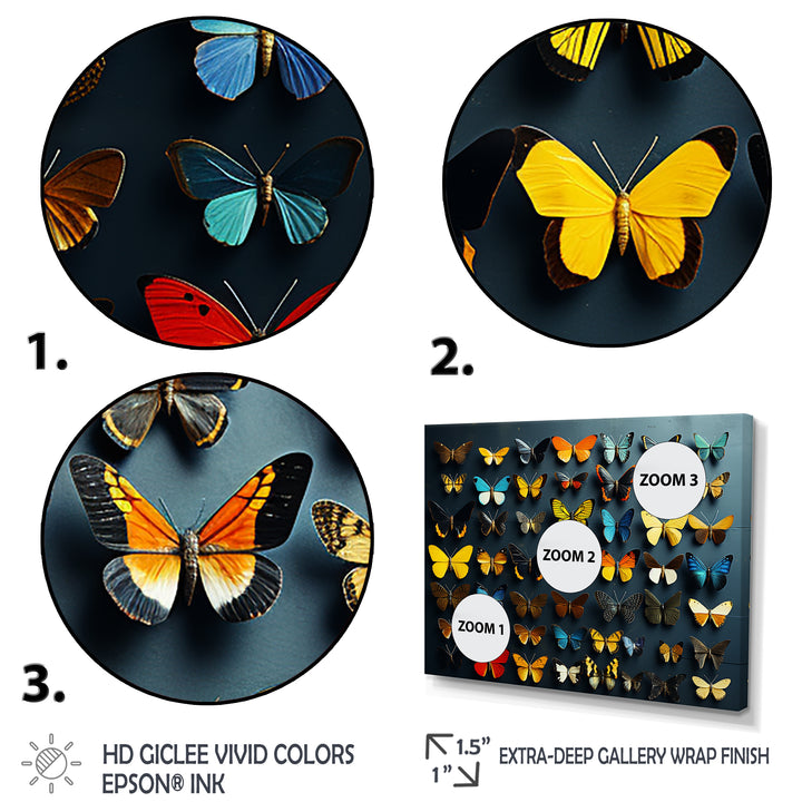 Colorful fluttering butterflies collage - Insects &amp; Bugs Home Decor Art