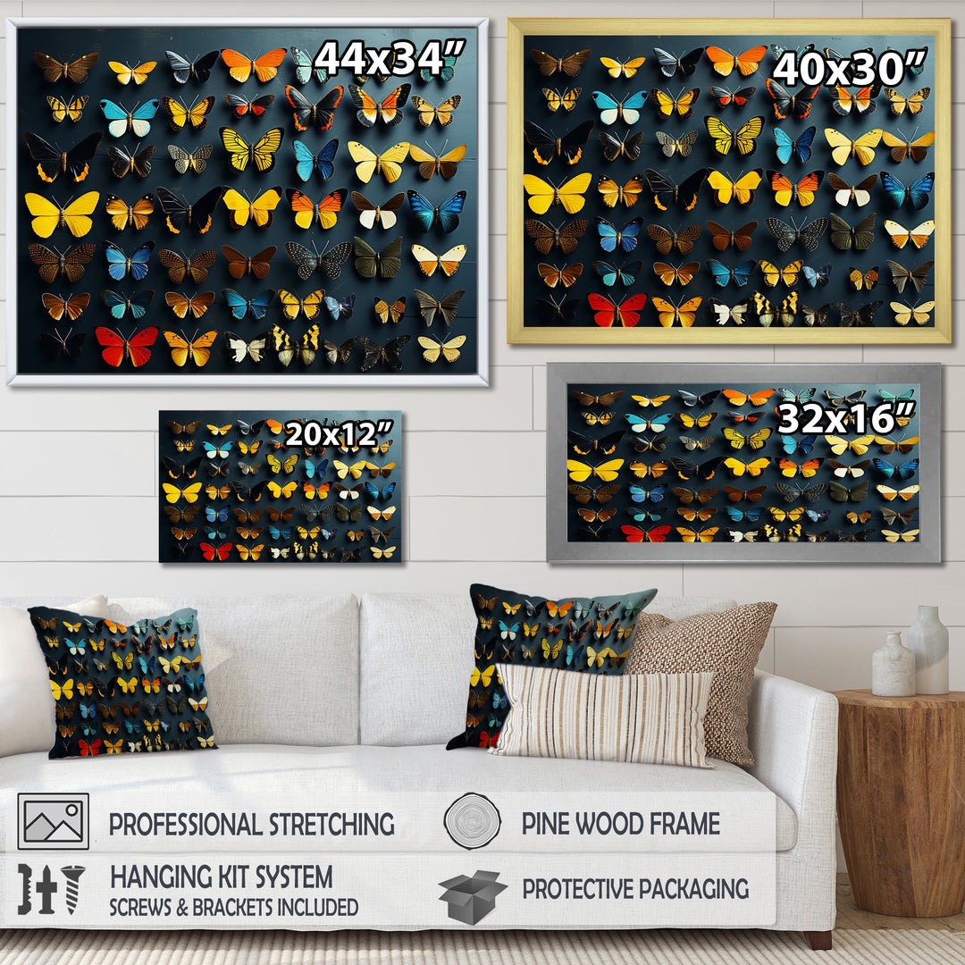 Colorful fluttering butterflies collage - Insects &amp; Bugs Home Decor Art
