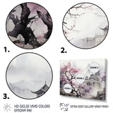 Pink floral Japanese Panorama landscape I - Multi-Panels