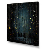 Black and yellow Japanese starry night stars - Landscapes Canvas Wall Art