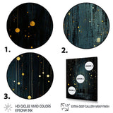 Black and yellow Japanese starry night stars - Landscapes Canvas Wall Art