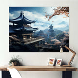 Japan temple panoramic serenity - Landscapes Canvas Wall Art