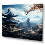 Japan temple panoramic serenity - Landscapes Canvas Wall Art