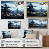 Japan temple panoramic serenity - Landscapes Canvas Wall Art