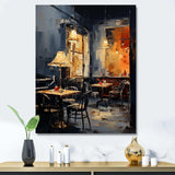 Yellow and grey Jazz cafe melody 1 - Music Canvas Wall Art