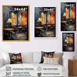 Yellow and grey Jazz cafe melody 1 - Music Canvas Wall Art