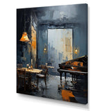 Yellow and grey Jazz cafe melody 4 - Music Canvas Wall Art