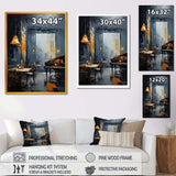 Yellow and grey Jazz cafe melody 4 - Music Canvas Wall Art