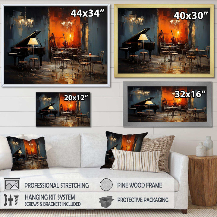 Vintage pinao sonata in jazz cafe II - Music Canvas Wall Art