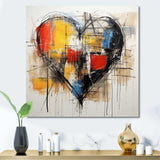 Pop Art heart abstract collages - Abstract Canvas Wall Art