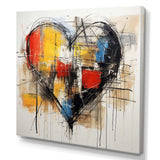 Pop Art heart abstract collages - Abstract Canvas Wall Art