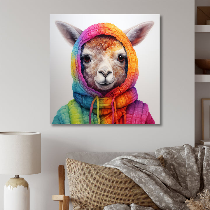 Colorful Llama Marvels - Llama Living Room Wall Art