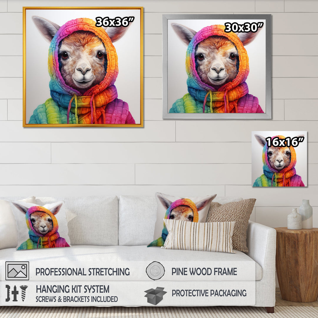 Colorful Llama Marvels - Llama Living Room Wall Art