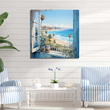 California shoreline  Window View I - Coastal Canvas Wall Art