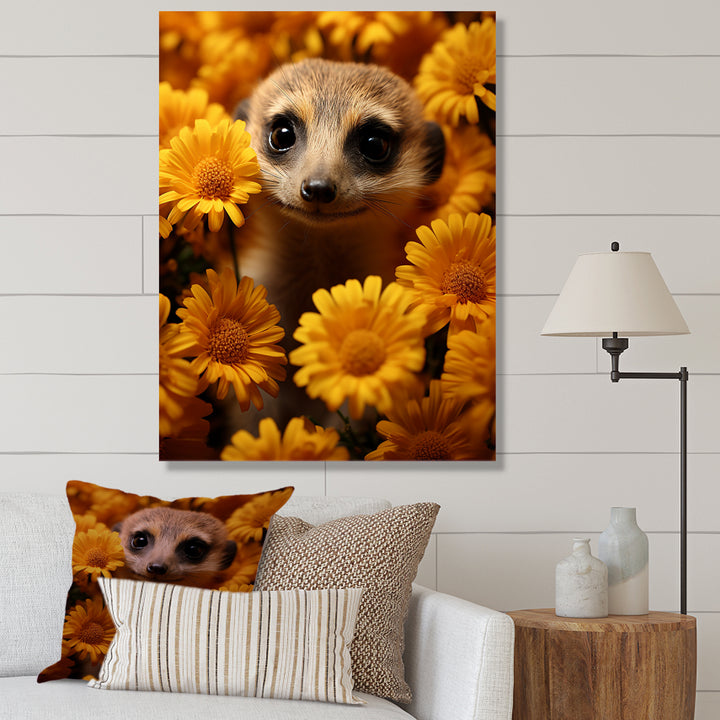 Yellow floral Meerkat - Meercat Wall Decor