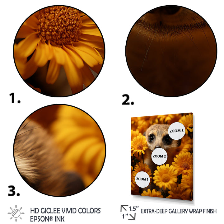 Yellow floral Meerkat - Meercat Wall Decor