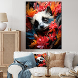 Pink and white floral Meerkat portrait - Meercat Wall Decor