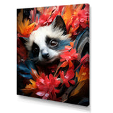 Pink and white floral Meerkat portrait - Meercat Wall Decor