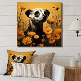 Meerkat Yellow floral meadows - Yellow Meercat Wall Art