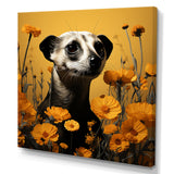 Meerkat Yellow floral meadows - Yellow Meercat Wall Art